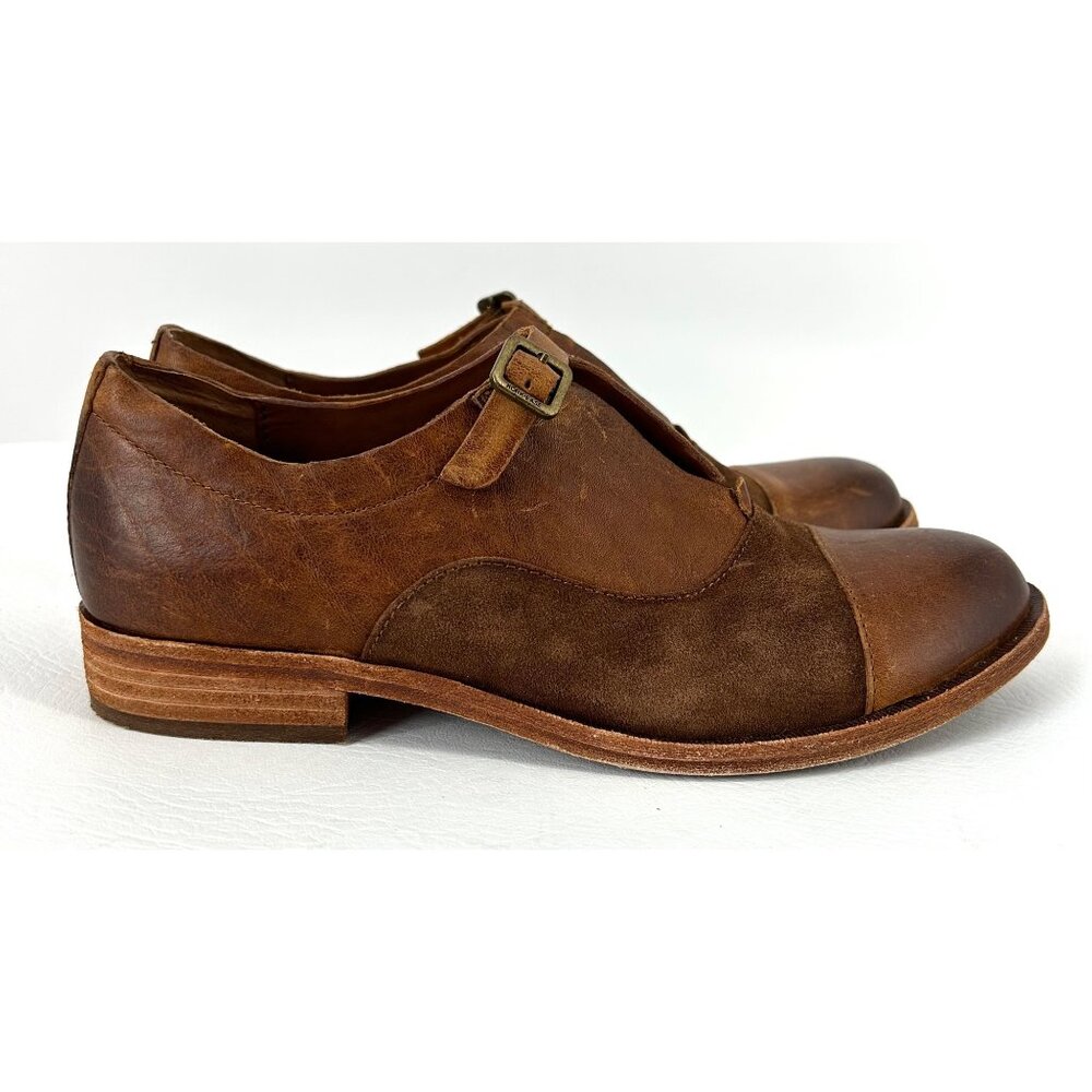 Kork Ease Niseda Brown Distressed Leather Oxford Womens 7.5 Buckle Closure - Picture 2 of 10